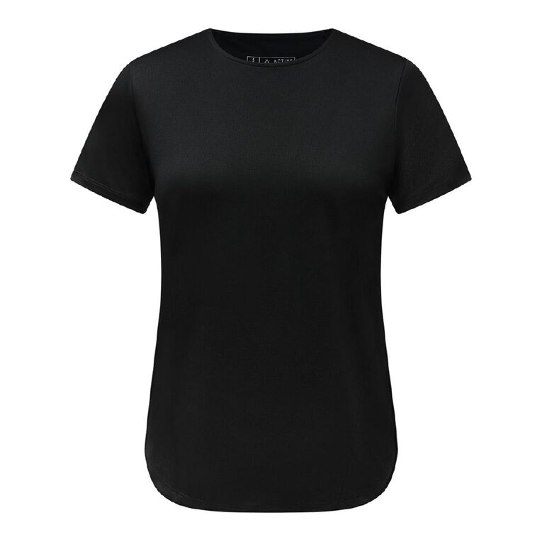 Active Intent Women's Side Angled T-Shirt, Black, hi-res