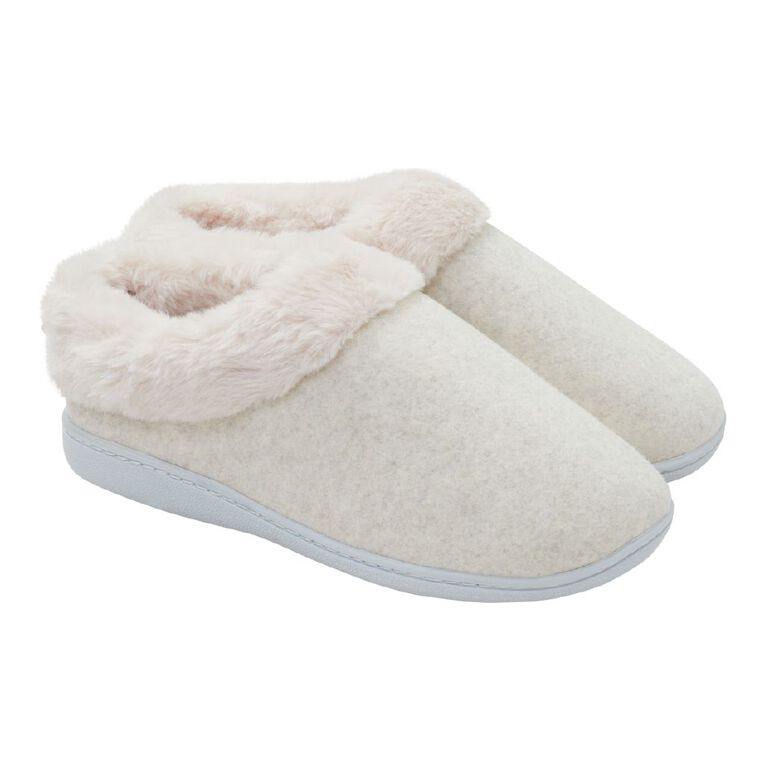 H&H Women's Recycled Memory Slippers, Cream, hi-res