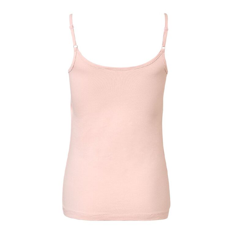 H&H Women's Stretch Cotton Fitted Shelf Cami, Pink Light, hi-res