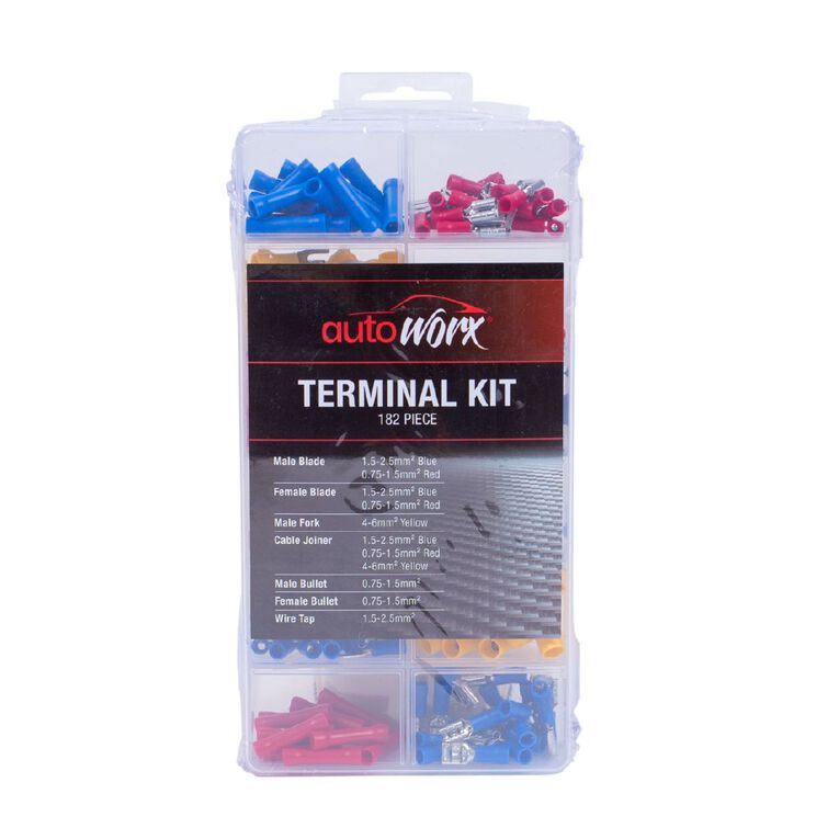 Autoworx Terminal Kit 182 Piece, , hi-res