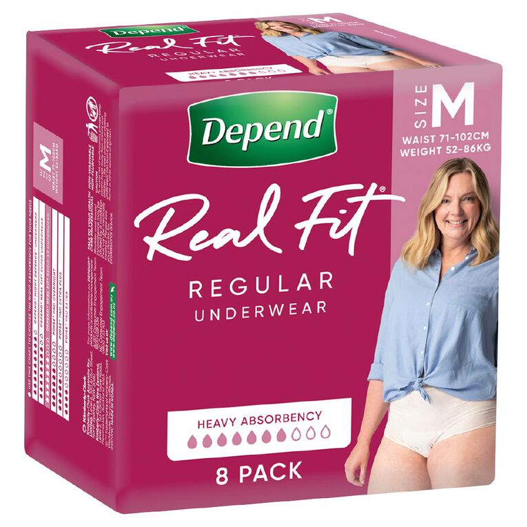 Depend Real Fit Regular Underwear Female Medium, , hi-res