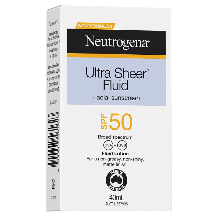 Neutrogena Ultra Sheer Face Fluid SPF50 40ml 40ml, , hi-res
