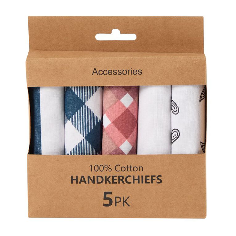H&H Handkerchief 5 Pack, Multi-Coloured, hi-res