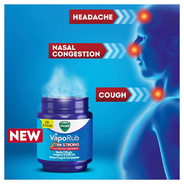 Vicks VapoRub Ointment Decongestant Chest Rub Extra Strong, , hi-res