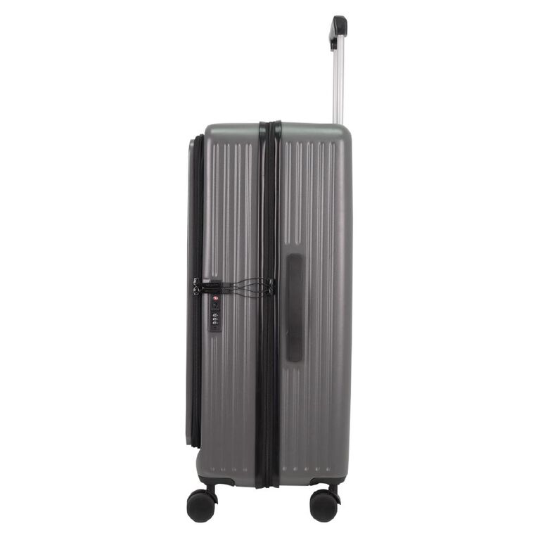 Wander Hard Textured Checked Suitcase with Dual Open, , hi-res