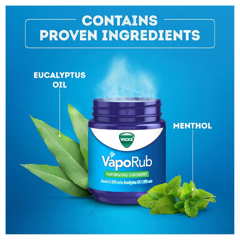 Vicks VapoRub Chest Rub and Vaporizing Ointment Decongestant 100g, , hi-res