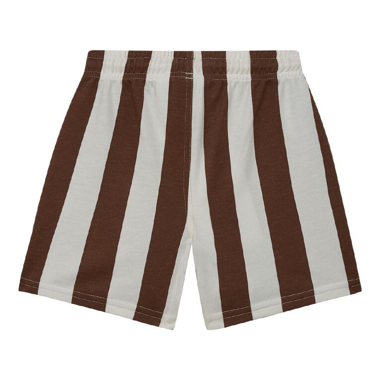 Young Original Toddler Printed French Terry Shorts, Brown Dark, hi-res