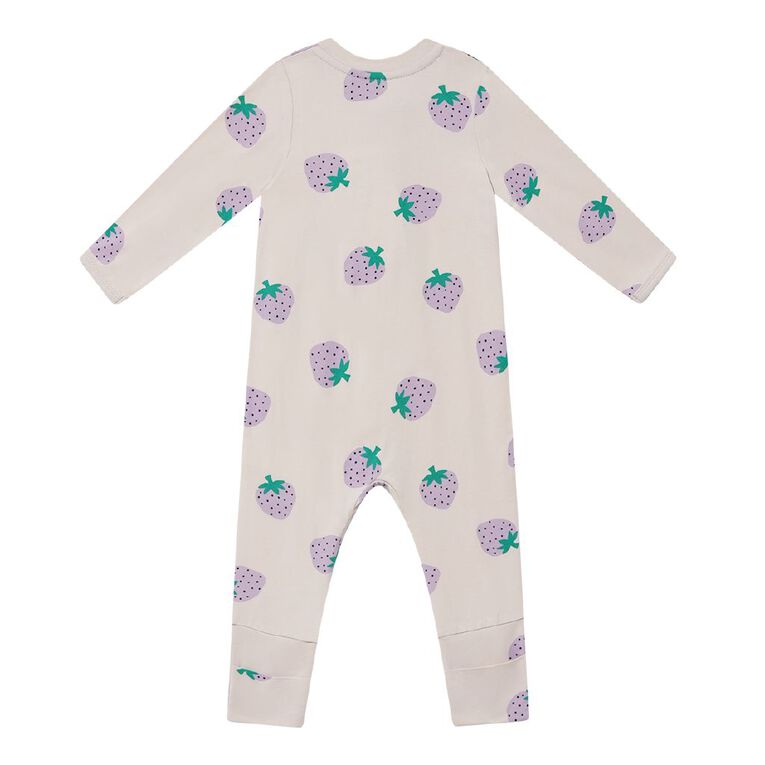Young Original Babies' Zip-Thru Footless All-in-One, Brown Light, hi-res