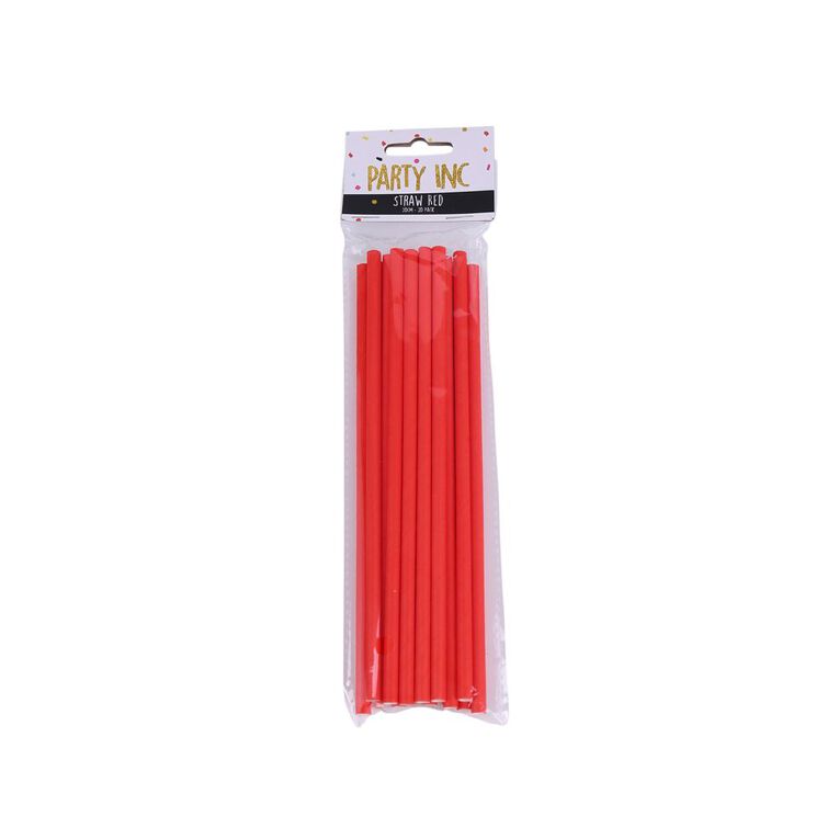 Party Inc Straw Red 20 Pack, , hi-res