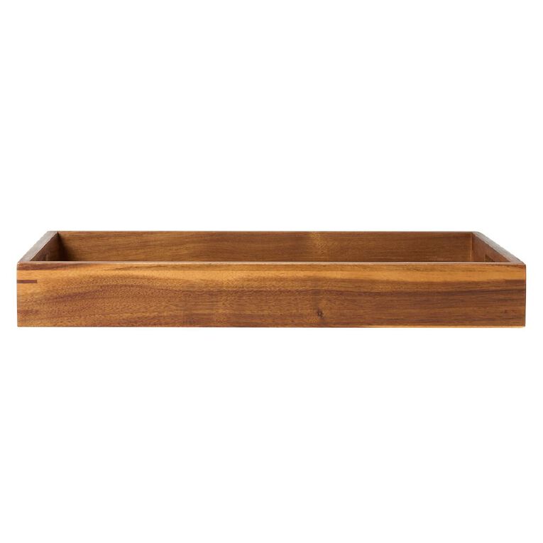 Living & Co Acacia Rectangular Tray Natural 46cm, , hi-res