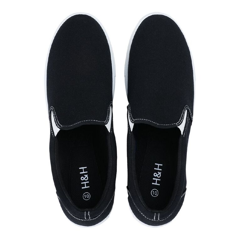 H&H Men's Corey Slip On Sneakers, Black, hi-res