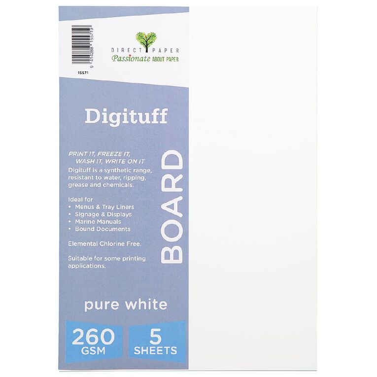 Direct Paper Digituff 260gsm Pure White A4 5 Pack, , hi-res