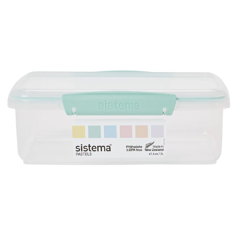 Sistema Klip It Pastels Rectangular Box Assorted Colours 2L, , hi-res