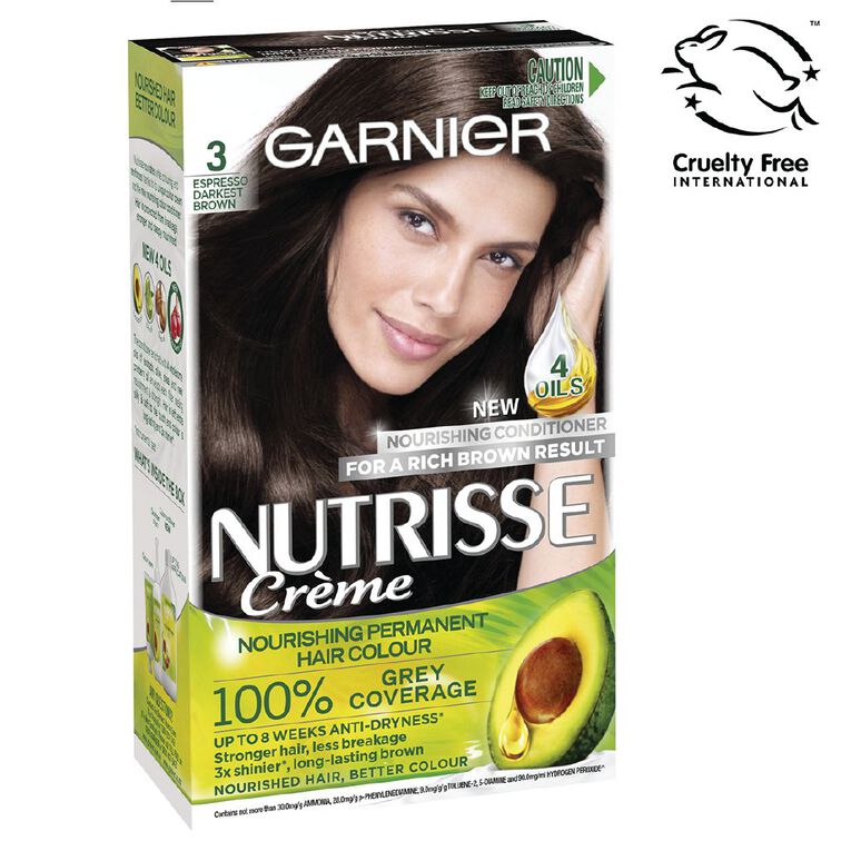 Garnier Nutrisse Permanent Creme Darkest Brown Espresso 3.0, , hi-res