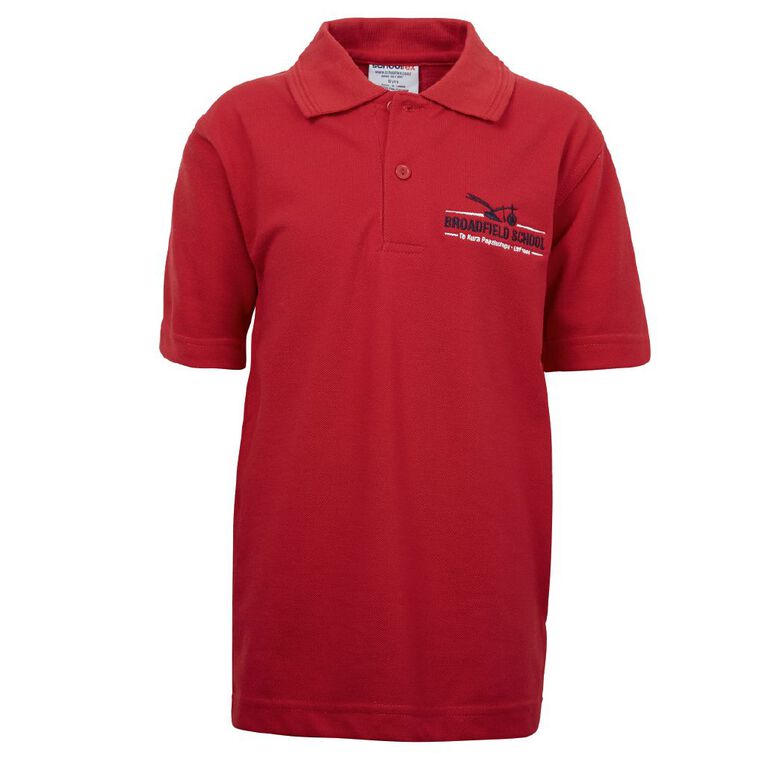 Schooltex Broadfield School Polo, Red Mid, hi-res