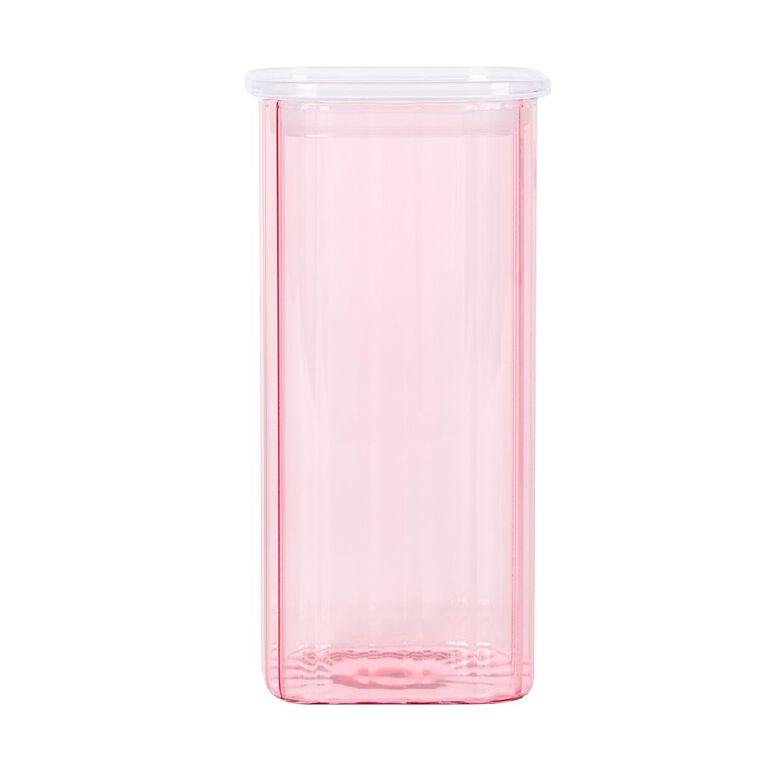 Living & Co Glass Canister Pink 1.5L, , hi-res