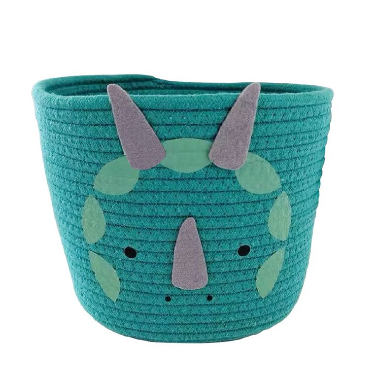 Living & Co Kids Cotton Rope Blend Basket Dino Green, , hi-res