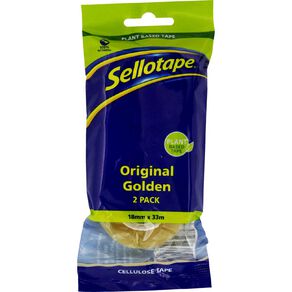 Sellotape Cellulose Tape 18mm x 33m 2 Pack Clear