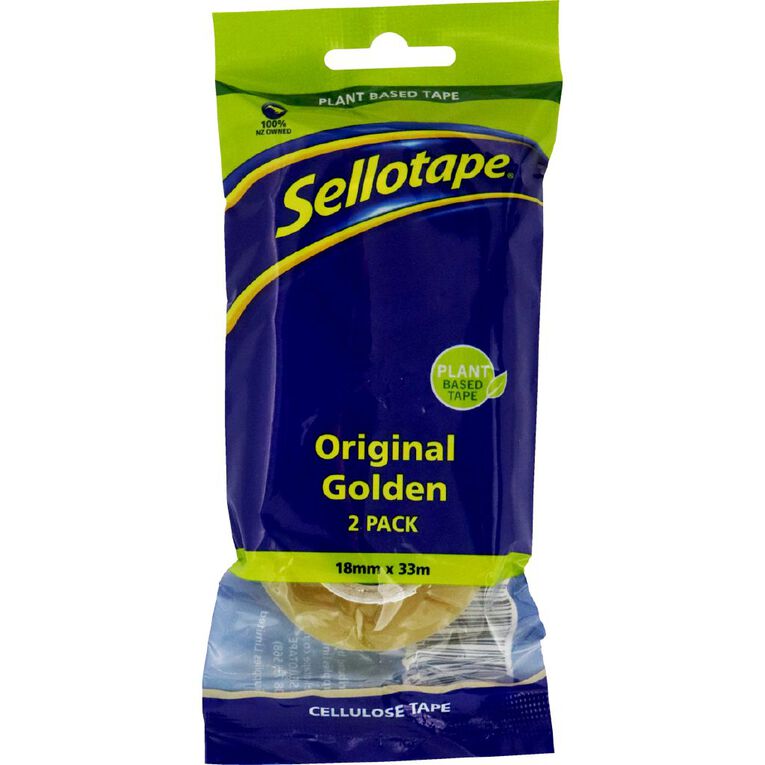 Sellotape Cellulose Tape 18mm x 33m 2 Pack Clear, , hi-res