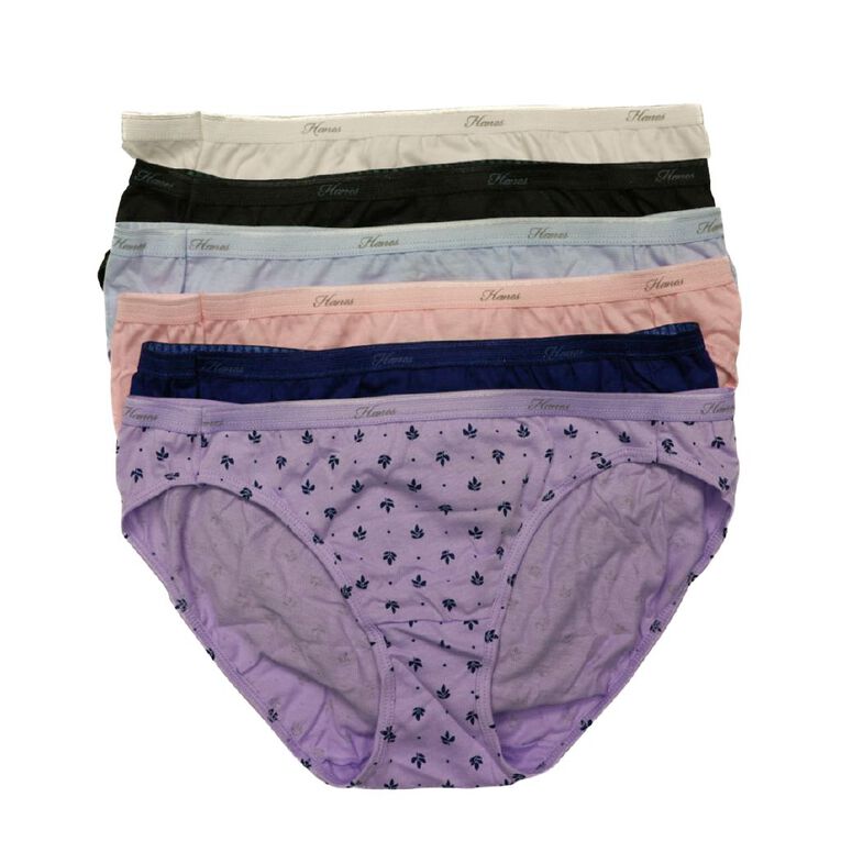 Hanes Women's Cotton Bikini Briefs 6 Pack, Purple Light, hi-res
