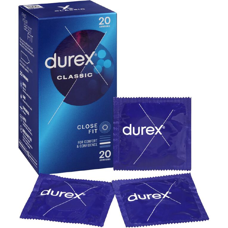 Durex Classic Condoms 20 Pack, , hi-res