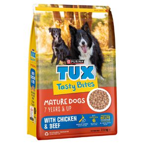 TUX Tasty Bites Mature 7+ Chicken & Beef Dry Dog Food 2.5kg