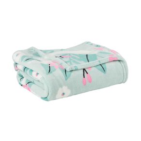 Living & Co Kids Coral Fleece Throw Swans Pink