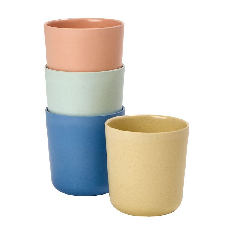 Living & Co Kids Bamboo Mix Tumbler 4 Pack Multi-Coloured 330ml, , hi-res