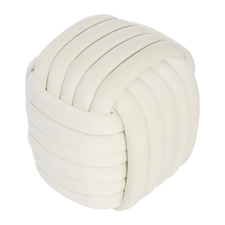 Living & Co Hugo Knot Ottoman Cream, , hi-res