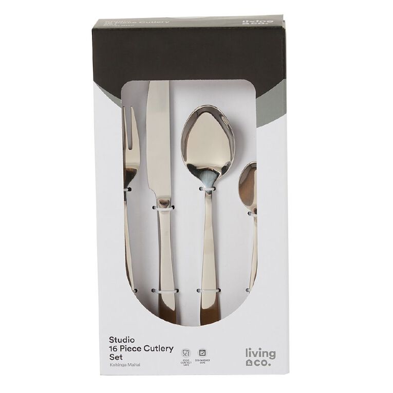 Living & Co Studio Cutlery Set Stainless Steel 16 Piece, , hi-res