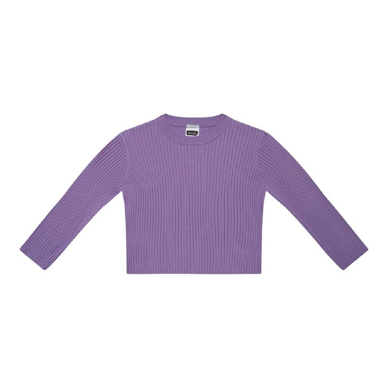 Young Original Rib Knit Jumper, Purple Mid, hi-res