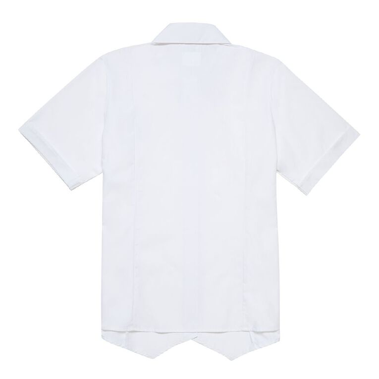 Schooltex Marcellin College Senior Short Sleeve Blouse New Embroidery, White, hi-res