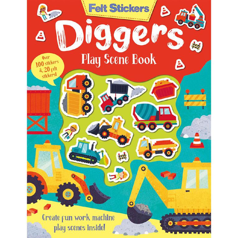 Felt Sticker Book: Diggers by Kit Elliot, , hi-res