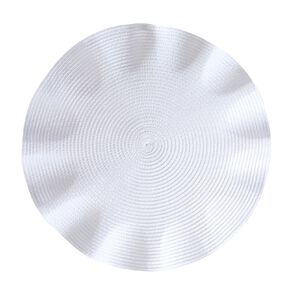 Living & Co Scallop Edge Round Placemat White 39cm