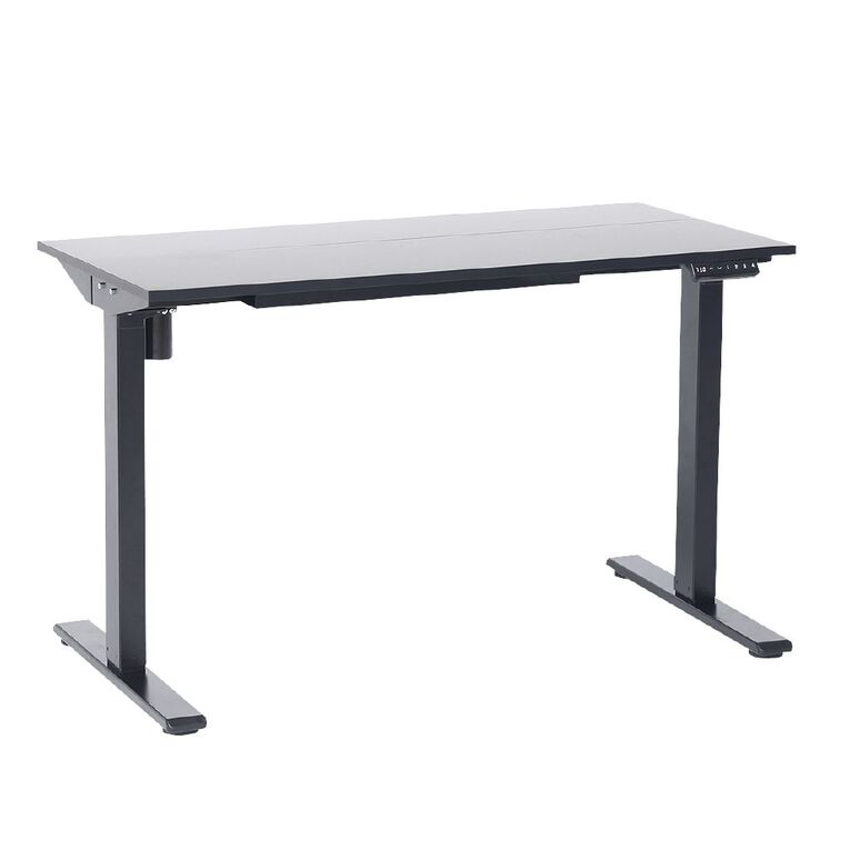 Workspace 2 Tier Adjustable Desk Black, , hi-res