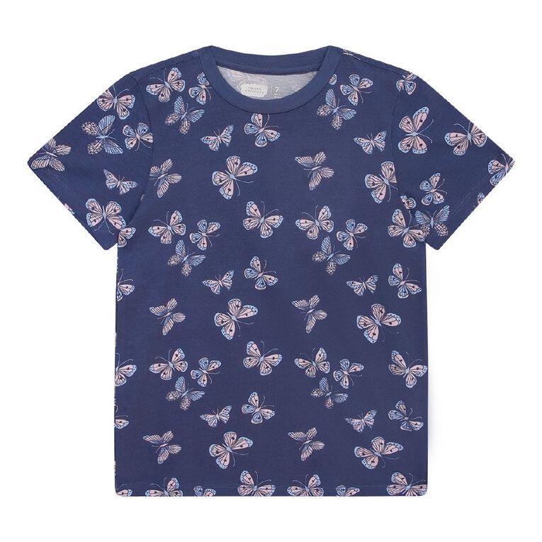 Young Original Short Sleeve All Over Print Tee, Blue Mid, hi-res