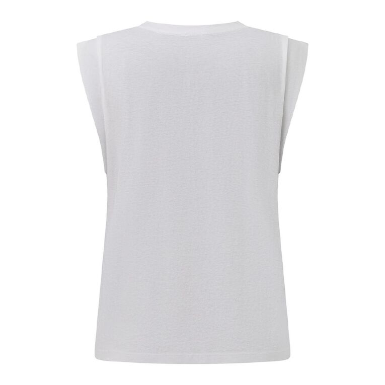 H&H Women's Relaxed Tank Top, White, hi-res