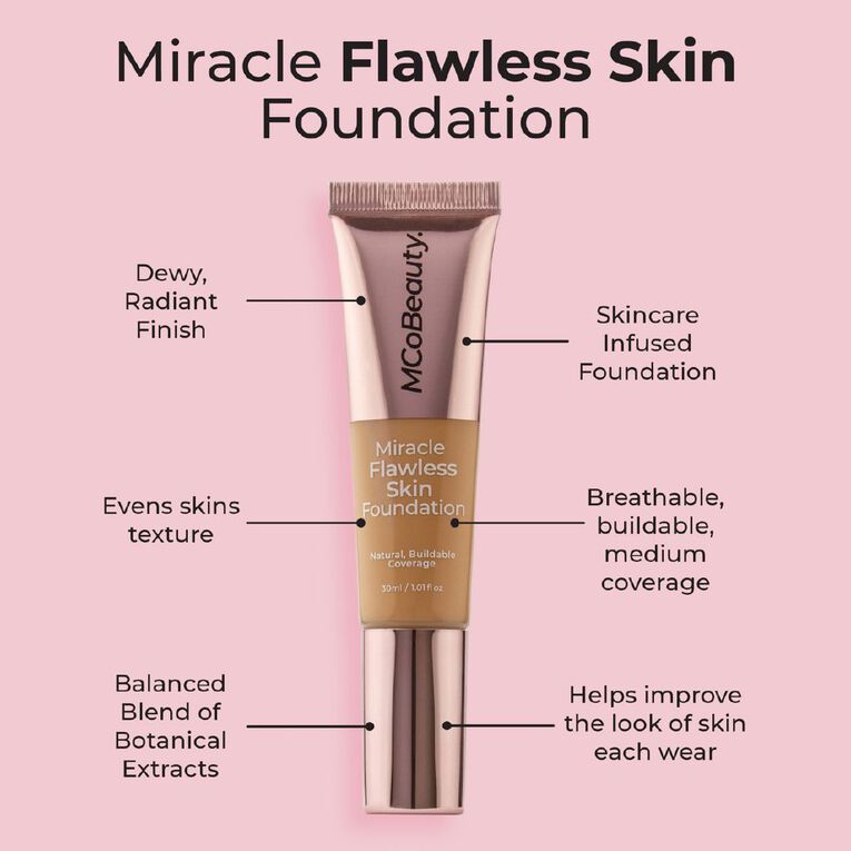 MCoBeauty Miracle Flawless Skin Foundation Natural Ivory, , hi-res