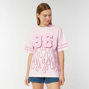 Garage Women's Short Sleeve Flame Printed Cotton Tee