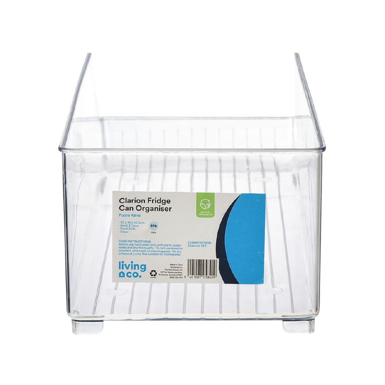 Living & Co Clarion Fridge Can Organiser 35cm x 14cm x 10.3cm Clear, , hi-res