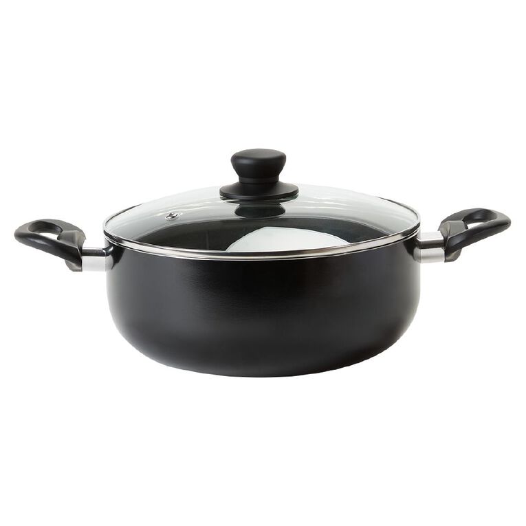 Living & Co Classic Casserole Black 24cm, , hi-res