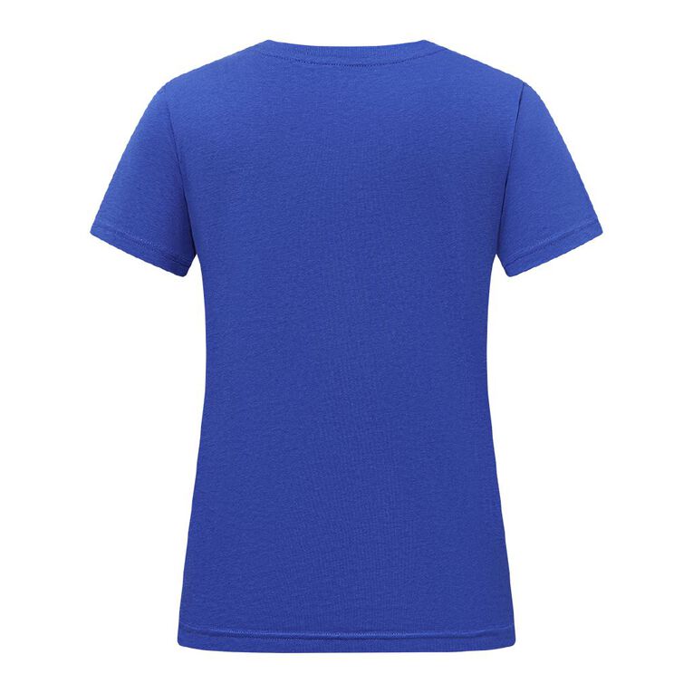 H&H Women's Short Sleeve Cotton V-Neck Tee, Blue Mid, hi-res