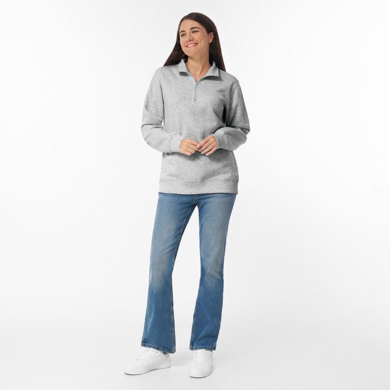H&H Women's Long Sleeve 1/4 Zip Crew, Grey Light, hi-res