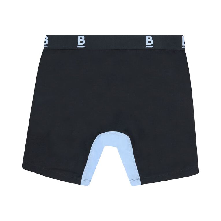 B FOR BONDS Men's Anti Chafe Trunks, Black/Blue, hi-res