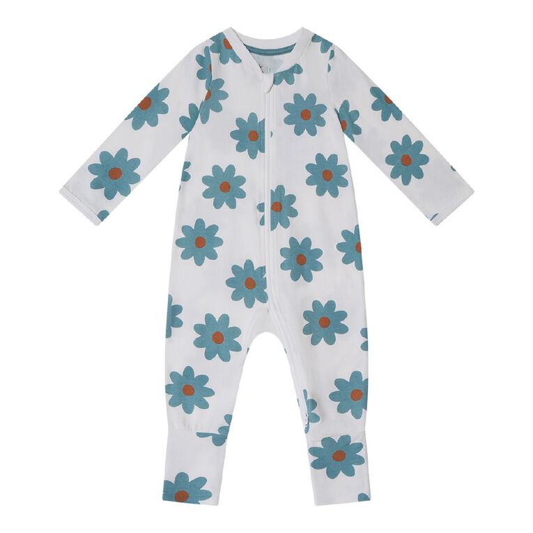 Young Original Babies' Zip-Thru Footless All-in-One, Cream, hi-res