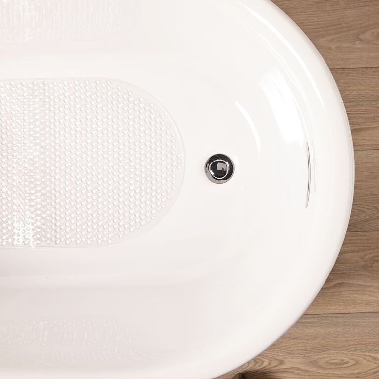 Living & Co Bath Mat PVC Oblong Clear One Size, Clear, hi-res