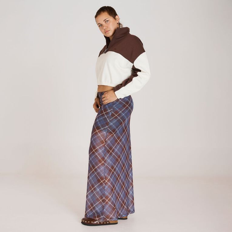BRDRLESS Sienna Mesh Maxi Skirt, Brown Dark, hi-res