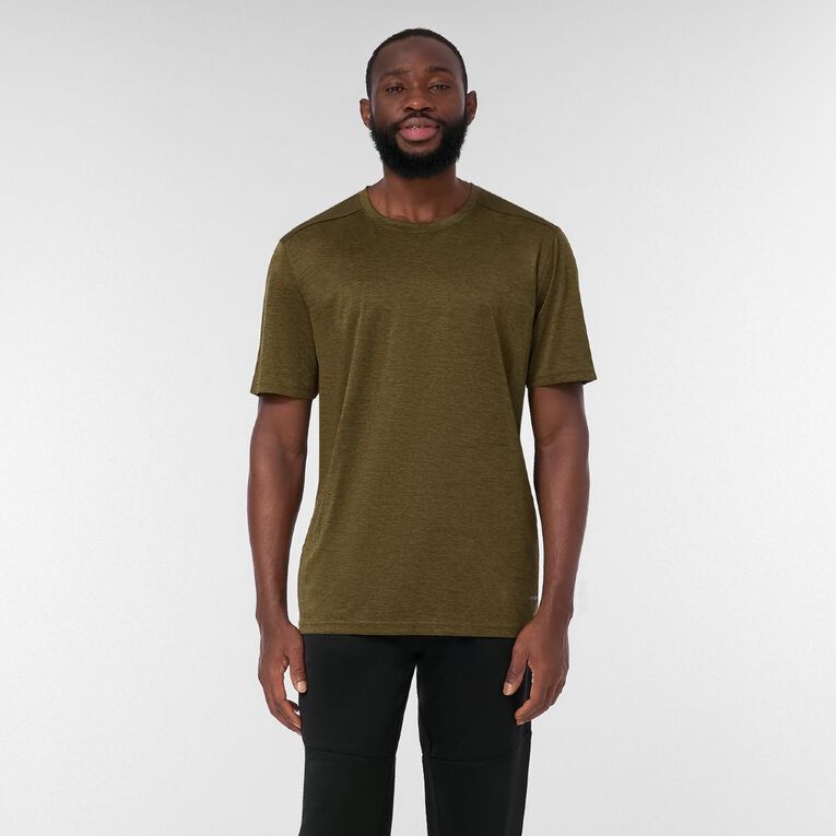 Active Intent Men's Space Dye Panel Tee, Green Dark DARK OLIVE, hi-res