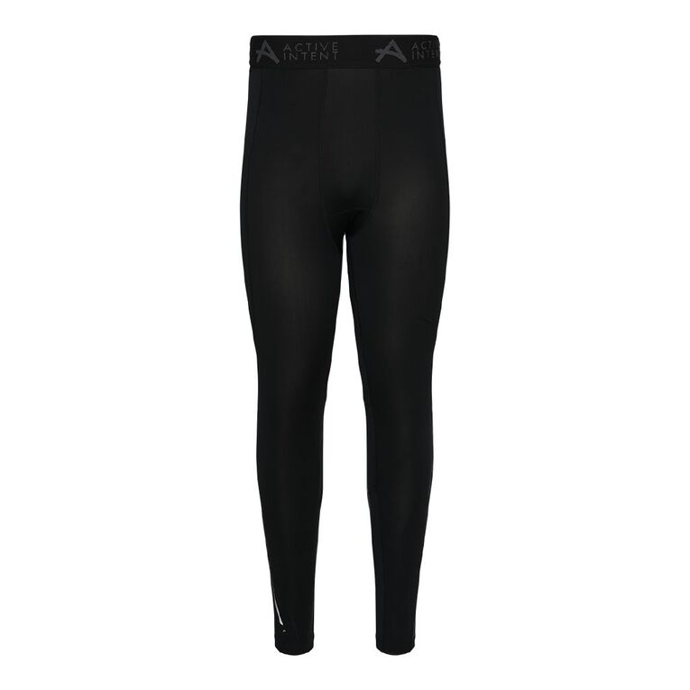 Active Intent Men's Compression Pants Black 24 The Warehouse