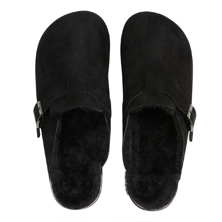 H&H Women's Clog Slippers, Black, hi-res